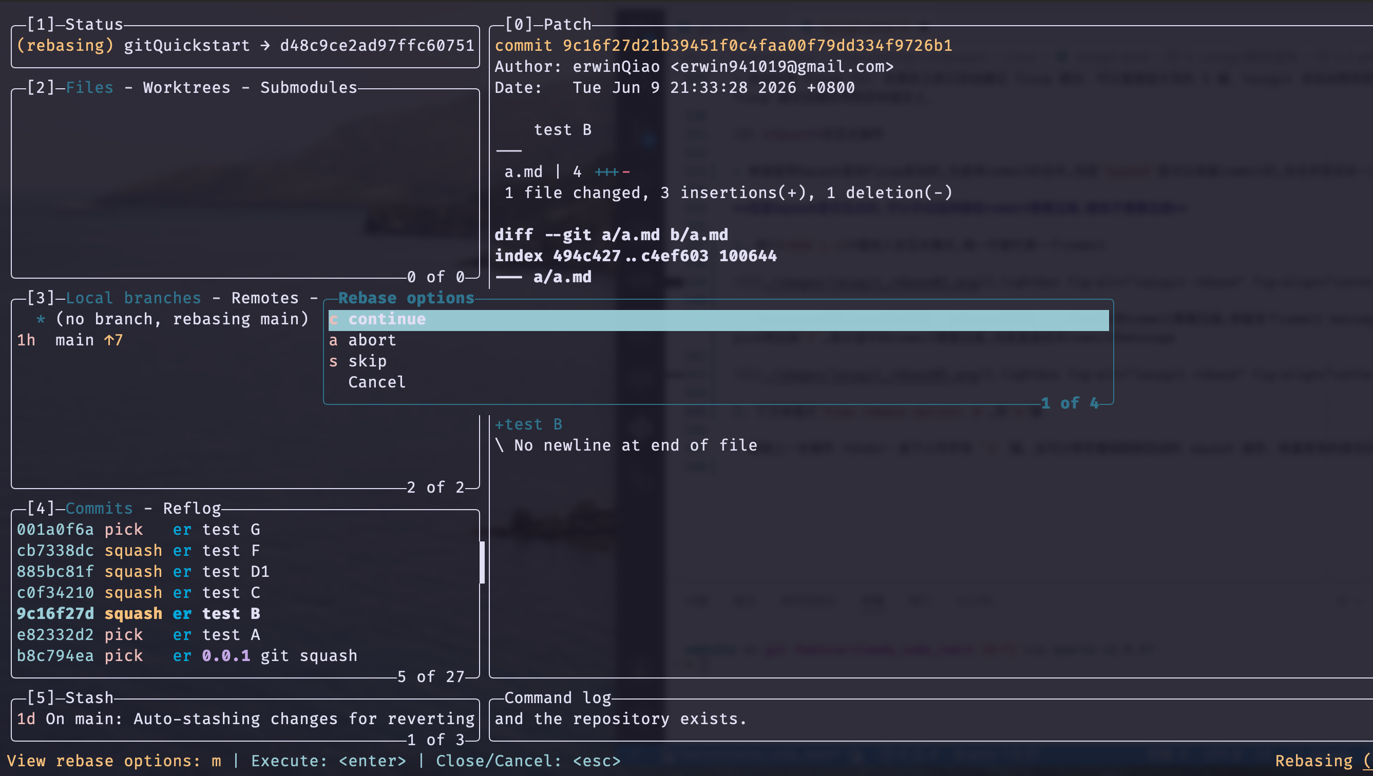 lazygit rebase