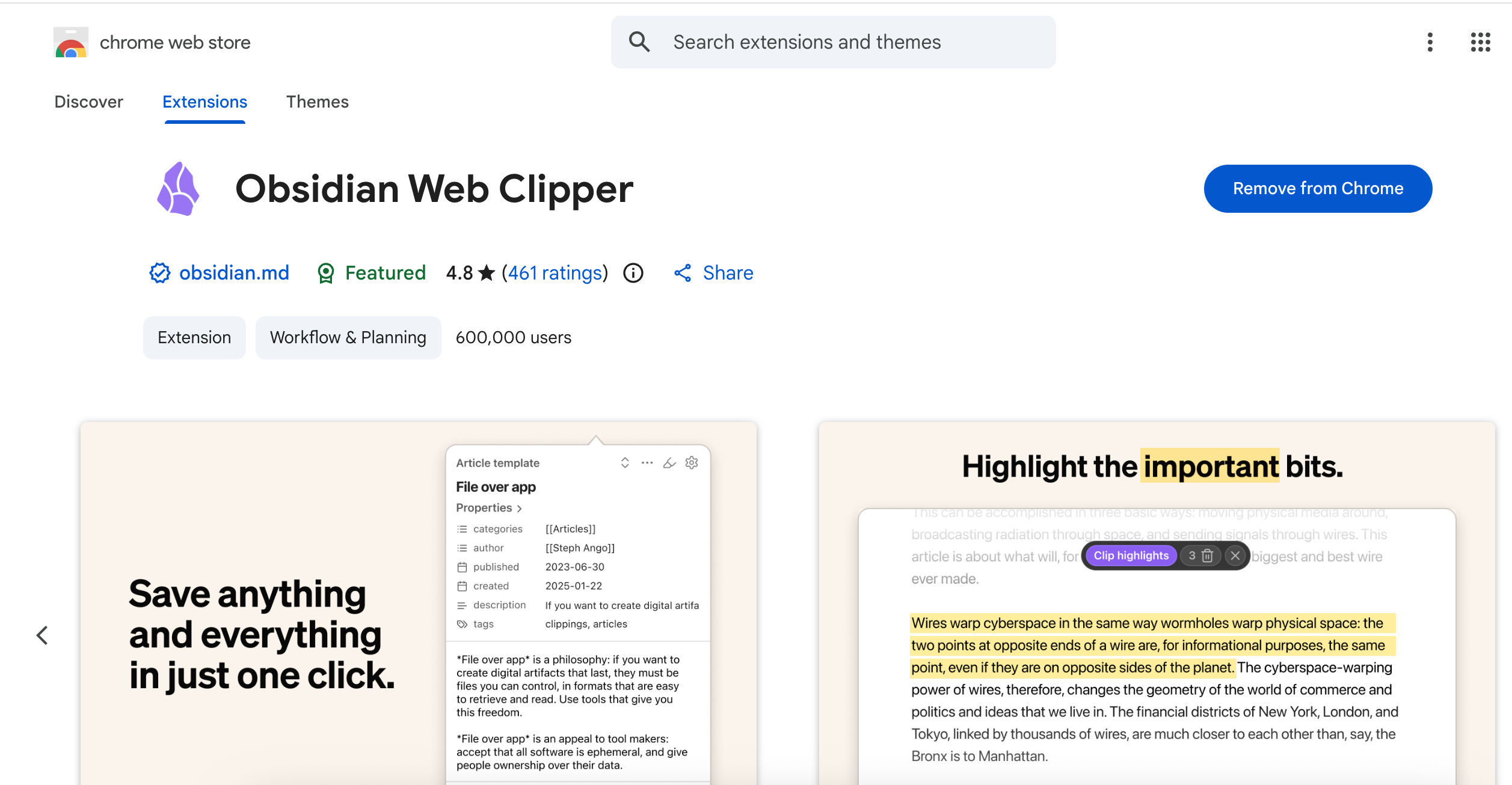 google chrome obsidian